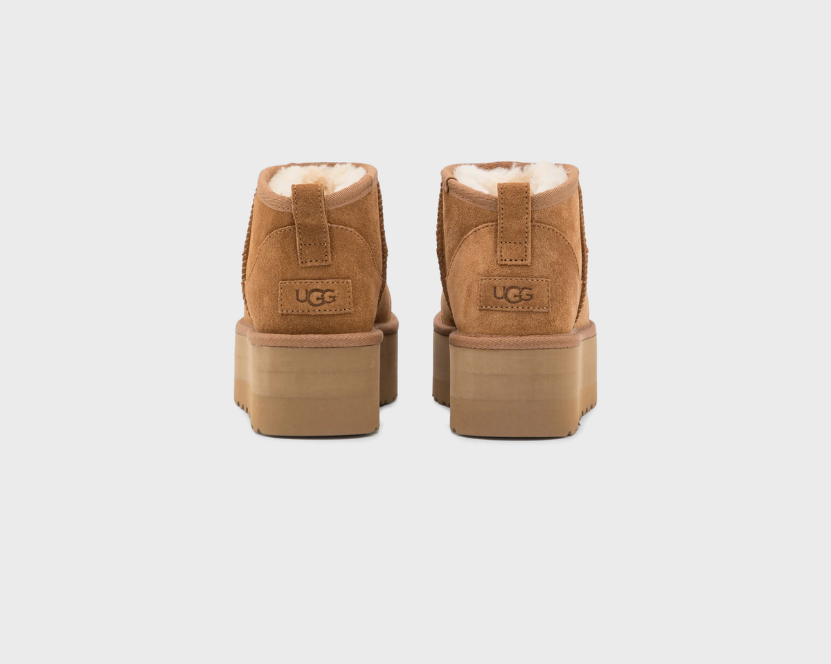UGG Classic Ultra Mini Platform Chestnut Boots kastanienbraun Paar Rückansicht